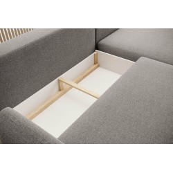 NAROŻNIK BONO Stylowa sofa z funkcją spania, Drewniane nóżki, Eleganckie podłokietniki, Głębokie siedzisko 226x164x88cm, Lewa st