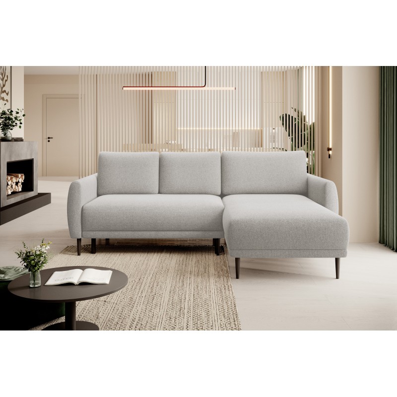 NAROŻNIK BONO Stylowa sofa z funkcją spania, Drewniane nóżki, Eleganckie podłokietniki, Głębokie siedzisko 226x164x88cm, Prawa s