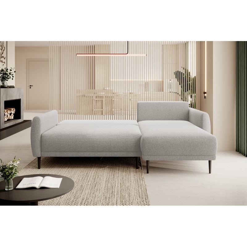 NAROŻNIK BONO Stylowa sofa z funkcją spania, Drewniane nóżki, Eleganckie podłokietniki, Głębokie siedzisko 226x164x88cm, Prawa s
