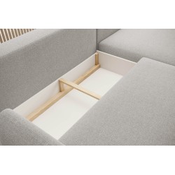 NAROŻNIK BONO Stylowa sofa z funkcją spania, Drewniane nóżki, Eleganckie podłokietniki, Głębokie siedzisko 226x164x88cm, Prawa s