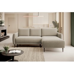 NAROŻNIK BONO Stylowa sofa z funkcją spania, Drewniane nóżki, Eleganckie podłokietniki, Głębokie siedzisko 226x164x88cm, Prawy s