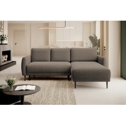NAROŻNIK BONO Stylowa sofa z funkcją spania, Drewniane nóżki, Eleganckie podłokietniki, Głębokie siedzisko 226x164x88cm, Prawa s
