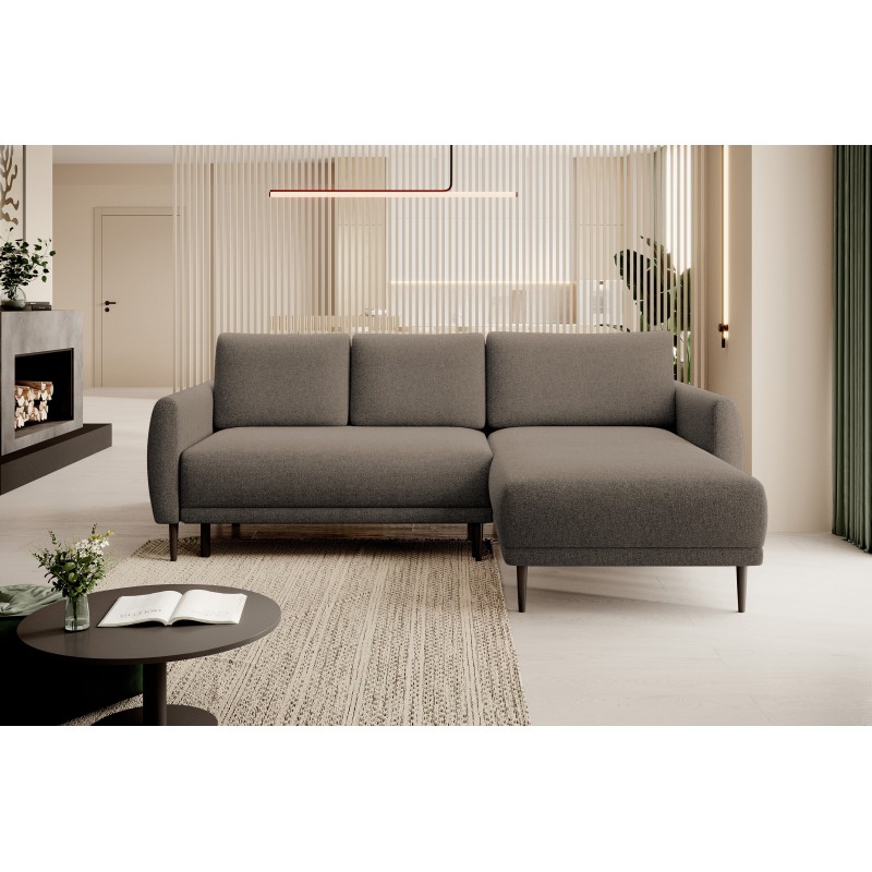 NAROŻNIK BONO Stylowa sofa z funkcją spania, Drewniane nóżki, Eleganckie podłokietniki, Głębokie siedzisko 226x164x88cm, Prawa s