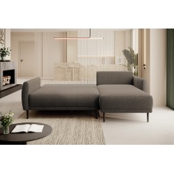 NAROŻNIK BONO Stylowa sofa z funkcją spania, Drewniane nóżki, Eleganckie podłokietniki, Głębokie siedzisko 226x164x88cm, Prawa s
