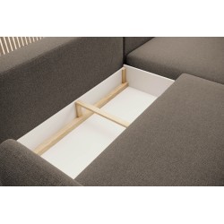 NAROŻNIK BONO Stylowa sofa z funkcją spania, Drewniane nóżki, Eleganckie podłokietniki, Głębokie siedzisko 226x164x88cm, Prawa s