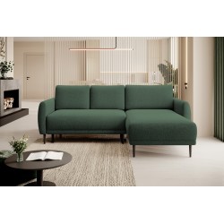 NAROŻNIK BONO Stylowa sofa z funkcją spania, Drewniane nóżki, Eleganckie podłokietniki, Głębokie siedzisko 226x164x88cm, Prawa s