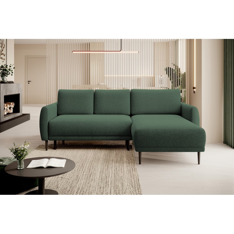 NAROŻNIK BONO Stylowa sofa z funkcją spania, Drewniane nóżki, Eleganckie podłokietniki, Głębokie siedzisko 226x164x88cm, Prawa s