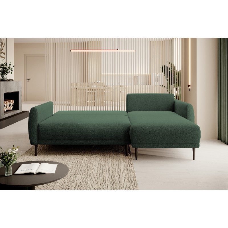 NAROŻNIK BONO Stylowa sofa z funkcją spania, Drewniane nóżki, Eleganckie podłokietniki, Głębokie siedzisko 226x164x88cm, Prawa s
