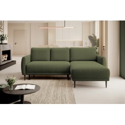 NAROŻNIK BONO Stylowa sofa z funkcją spania, Drewniane nóżki, Eleganckie podłokietniki, Głębokie siedzisko 226x164x88cm, Prawa s