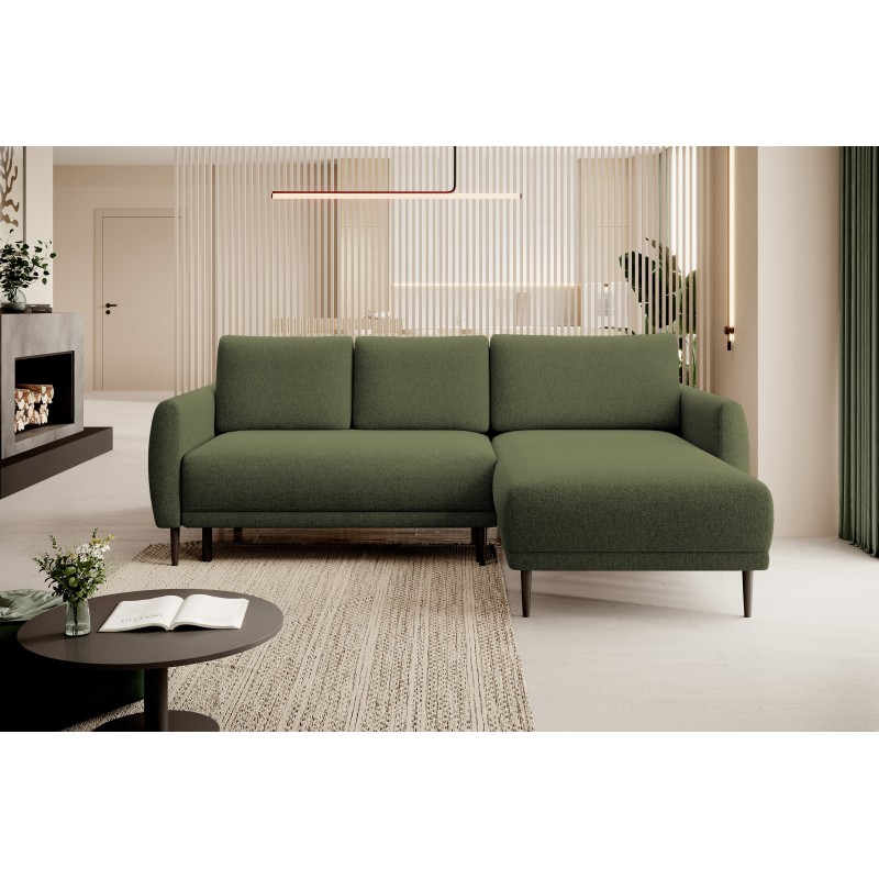 NAROŻNIK BONO Stylowa sofa z funkcją spania, Drewniane nóżki, Eleganckie podłokietniki, Głębokie siedzisko 226x164x88cm, Prawa s