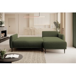 NAROŻNIK BONO Stylowa sofa z funkcją spania, Drewniane nóżki, Eleganckie podłokietniki, Głębokie siedzisko 226x164x88cm, Prawa s