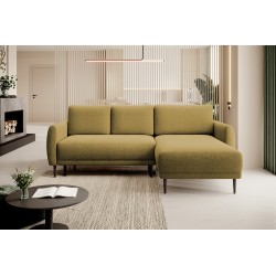 NAROŻNIK BONO Stylowa sofa z funkcją spania, Drewniane nóżki, Eleganckie podłokietniki, Głębokie siedzisko 226x164x88cm, Prawy s