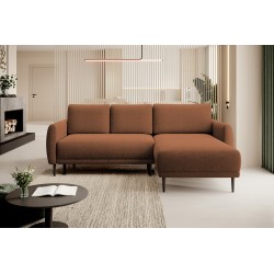 NAROŻNIK BONO Stylowa sofa z funkcją spania, Drewniane nóżki, Eleganckie podłokietniki, Głębokie siedzisko 226x164x88cm, Prawa s
