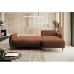 NAROŻNIK BONO Stylowa sofa z funkcją spania, Drewniane nóżki, Eleganckie podłokietniki, Głębokie siedzisko 226x164x88cm, Prawa s