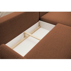 NAROŻNIK BONO Stylowa sofa z funkcją spania, Drewniane nóżki, Eleganckie podłokietniki, Głębokie siedzisko 226x164x88cm, Prawa s