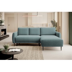 NAROŻNIK BONO Stylowa sofa z funkcją spania, Drewniane nóżki, Eleganckie podłokietniki, Głębokie siedzisko 226x164x88cm, Prawy s