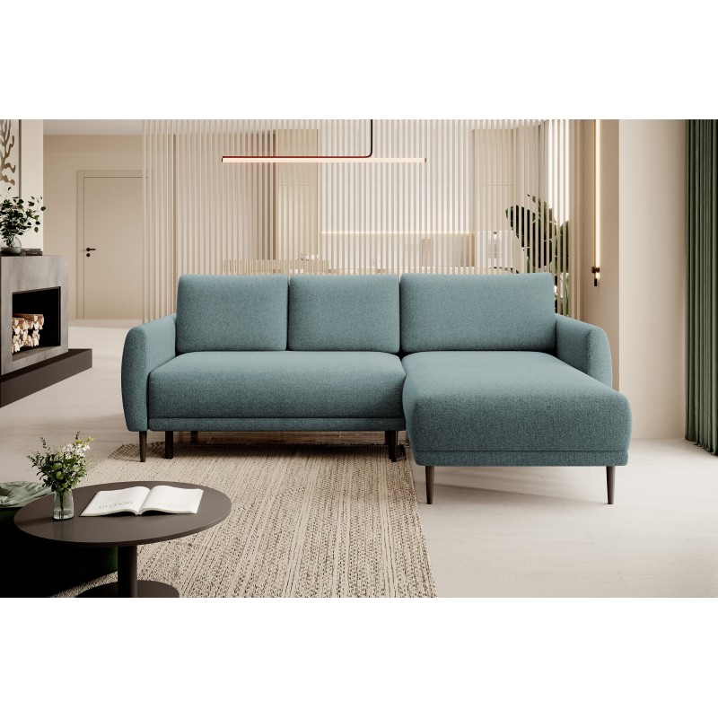 NAROŻNIK BONO Stylowa sofa z funkcją spania, Drewniane nóżki, Eleganckie podłokietniki, Głębokie siedzisko 226x164x88cm, Prawy s