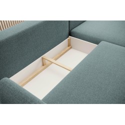 NAROŻNIK BONO Stylowa sofa z funkcją spania, Drewniane nóżki, Eleganckie podłokietniki, Głębokie siedzisko 226x164x88cm, Prawy s