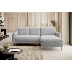 NAROŻNIK BONO Stylowa sofa z funkcją spania, Drewniane nóżki, Eleganckie podłokietniki, Głębokie siedzisko 226x164x88cm, Prawa s