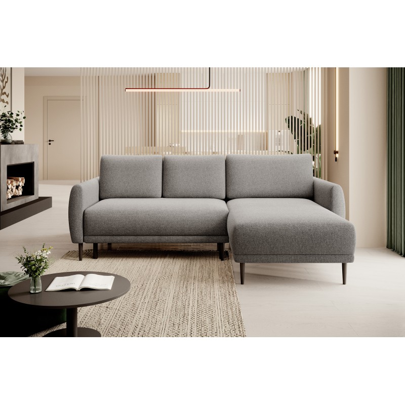 NAROŻNIK BONO Stylowa sofa z funkcją spania, Drewniane nóżki, Eleganckie podłokietniki, Głębokie siedzisko 226x164x88cm, Prawa s