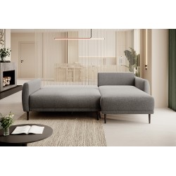 NAROŻNIK BONO Stylowa sofa z funkcją spania, Drewniane nóżki, Eleganckie podłokietniki, Głębokie siedzisko 226x164x88cm, Prawa s