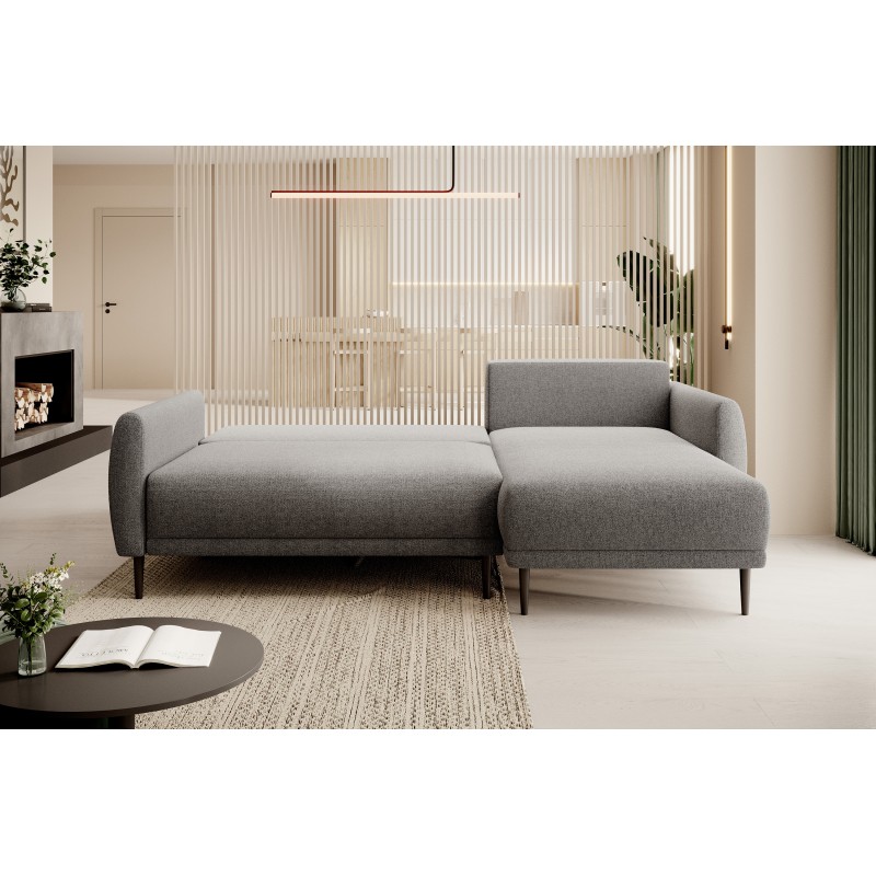 NAROŻNIK BONO Stylowa sofa z funkcją spania, Drewniane nóżki, Eleganckie podłokietniki, Głębokie siedzisko 226x164x88cm, Prawa s