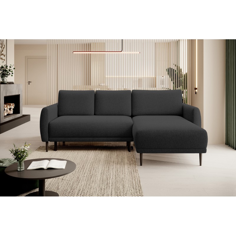 NAROŻNIK BONO Stylowa sofa z funkcją spania, Drewniane nóżki, Eleganckie podłokietniki, Głębokie siedzisko 226x164x88cm, Prawy s