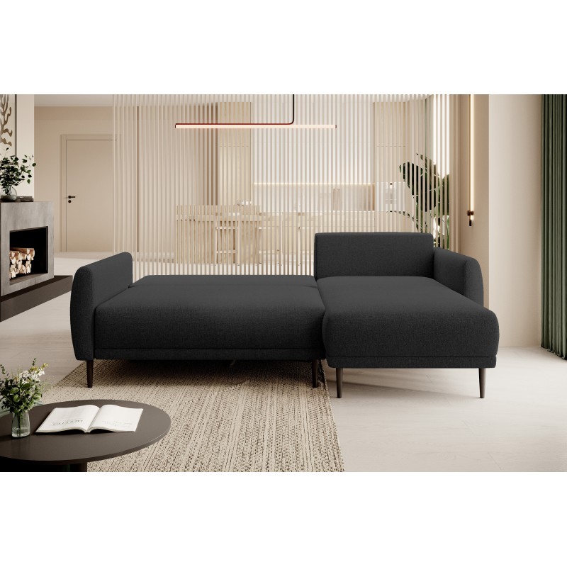 NAROŻNIK BONO Stylowa sofa z funkcją spania, Drewniane nóżki, Eleganckie podłokietniki, Głębokie siedzisko 226x164x88cm, Prawy s