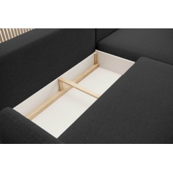 NAROŻNIK BONO Stylowa sofa z funkcją spania, Drewniane nóżki, Eleganckie podłokietniki, Głębokie siedzisko 226x164x88cm, Prawy s