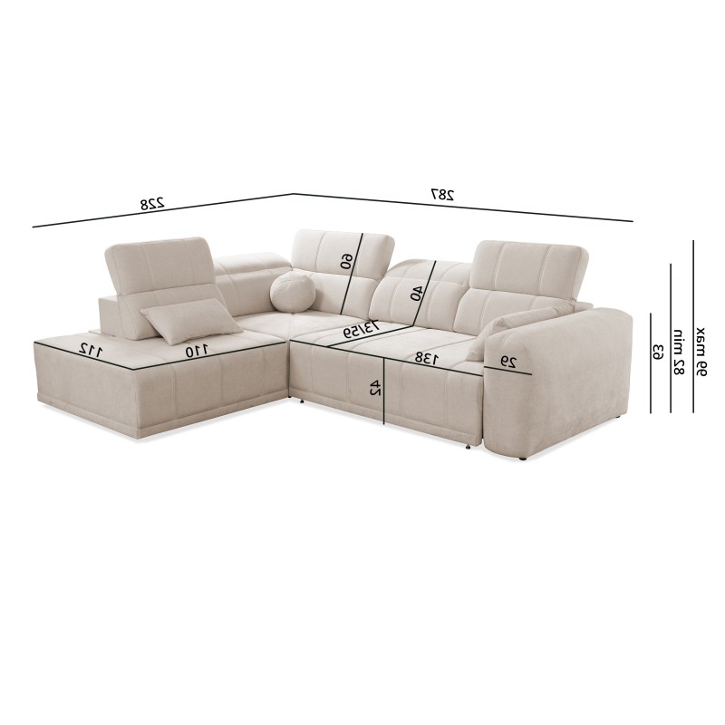 Narożnik Luxor VII z funkcją spania tkanina Wind 05 Narożnik Luxor VII z funkcją spania tkanina Wind 05