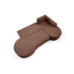 Narożnik MOLLY Prawostronny z funkcją spania, wolnostojący tkanina ABRIAMO 12 Brązowy Narożnik MOLLY Prawostronny z funkcją spania, wolnostojący tkanina ABRIAMO 12 Brązowy