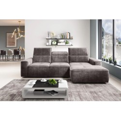 Narożnik COLOMBO Mini Prawostronny z elektryczną funkcją spania pojemnikiem PALLADIUM 05 Brązowy Narożnik COLOMBO Mini Prawostronny z elektryczną funkcją spania pojemnikiem PALLADIUM 05 Brązowy