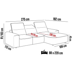 Narożnik COLOMBO Mini Prawostronny z elektryczną funkcją spania pojemnikiem PALLADIUM 05 Brązowy Narożnik COLOMBO Mini Prawostronny z elektryczną funkcją spania pojemnikiem PALLADIUM 05 Brązowy