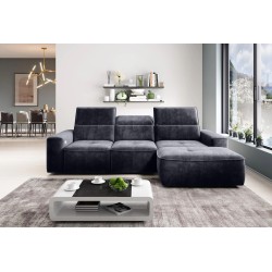 Narożnik COLOMBO Mini Prawostronny z elektryczną funkcją spania pojemnikiem PALLADIUM 19 Antracytowy Narożnik COLOMBO Mini Prawostronny z elektryczną funkcją spania pojemnikiem PALLADIUM 19 Antracytowy
