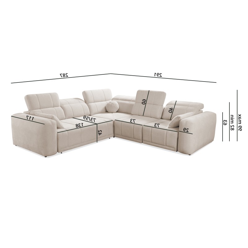 Narożnik Luxor III z funkcją spania tkanina Wind 02 Narożnik Luxor III z funkcją spania tkanina Wind 02