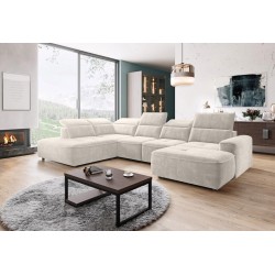 Narożnik COLOMBO XL Lewostronny z elektryczną funkcją spania pojemnikiem PALLADIUM 02 Beżowy