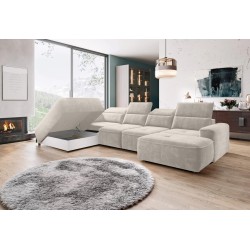 Narożnik COLOMBO XL Lewostronny z elektryczną funkcją spania pojemnikiem PALLADIUM 02 Beżowy