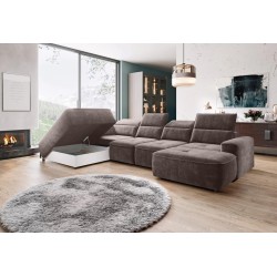 Narożnik COLOMBO XL Lewostronny z elektryczną funkcją spania pojemnikiem PALLADIUM 05 Brązowy Narożnik COLOMBO XL Lewostronny z elektryczną funkcją spania pojemnikiem PALLADIUM 05 Brązowy