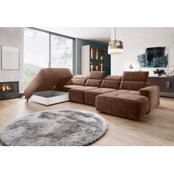 Narożnik COLOMBO XL Lewostronny z elektryczną funkcją spania pojemnikiem PALLADIUM 08 Miedziany Narożnik COLOMBO XL Lewostronny z elektryczną funkcją spania pojemnikiem PALLADIUM 08 Miedziany