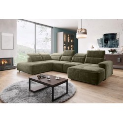 Narożnik COLOMBO XL Lewostronny z elektryczną funkcją spania pojemnikiem PALLADIUM 10 Zielony Narożnik COLOMBO XL Lewostronny z elektryczną funkcją spania pojemnikiem PALLADIUM 10 Zielony