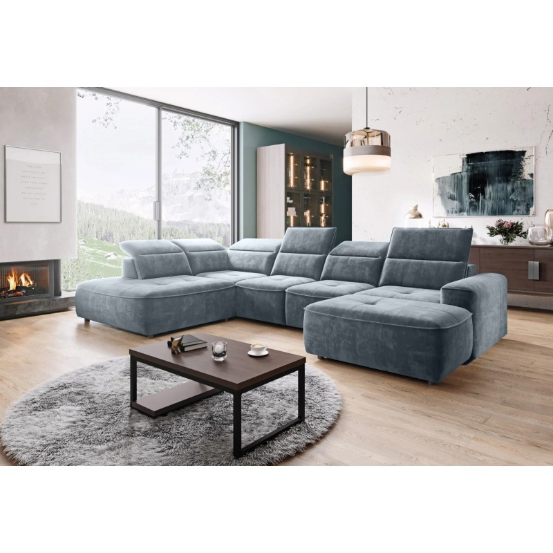 Narożnik COLOMBO XL Lewostronny z elektryczną funkcją spania pojemnikiem PALLADIUM 15 Szary Narożnik COLOMBO XL Lewostronny z elektryczną funkcją spania pojemnikiem PALLADIUM 15 Szary