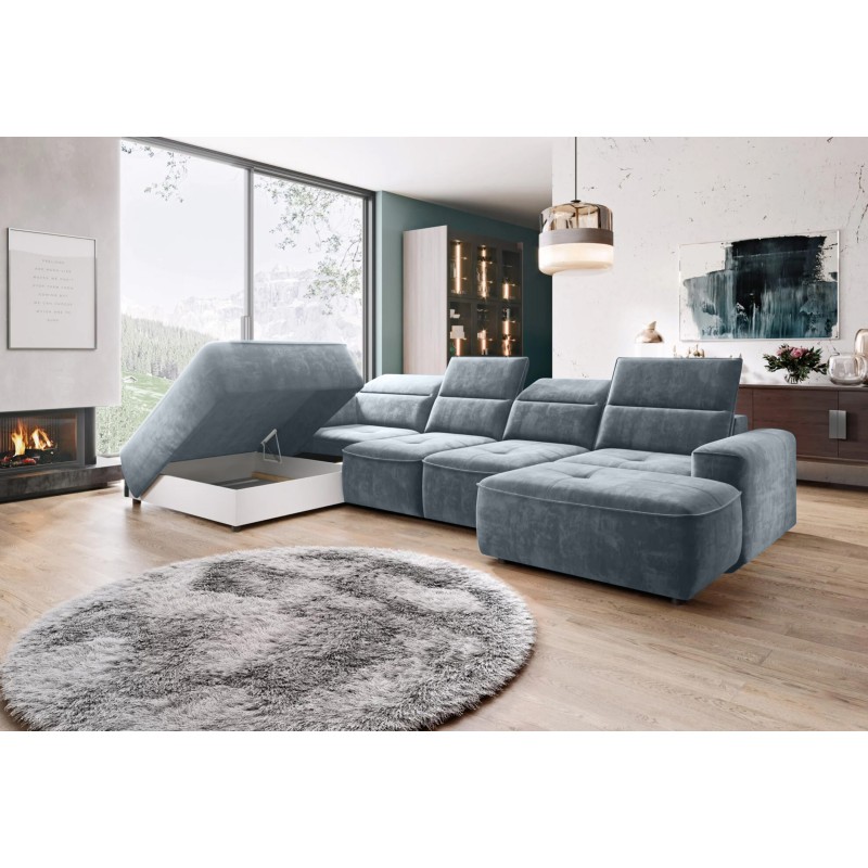 Narożnik COLOMBO XL Lewostronny z elektryczną funkcją spania pojemnikiem PALLADIUM 15 Szary Narożnik COLOMBO XL Lewostronny z elektryczną funkcją spania pojemnikiem PALLADIUM 15 Szary