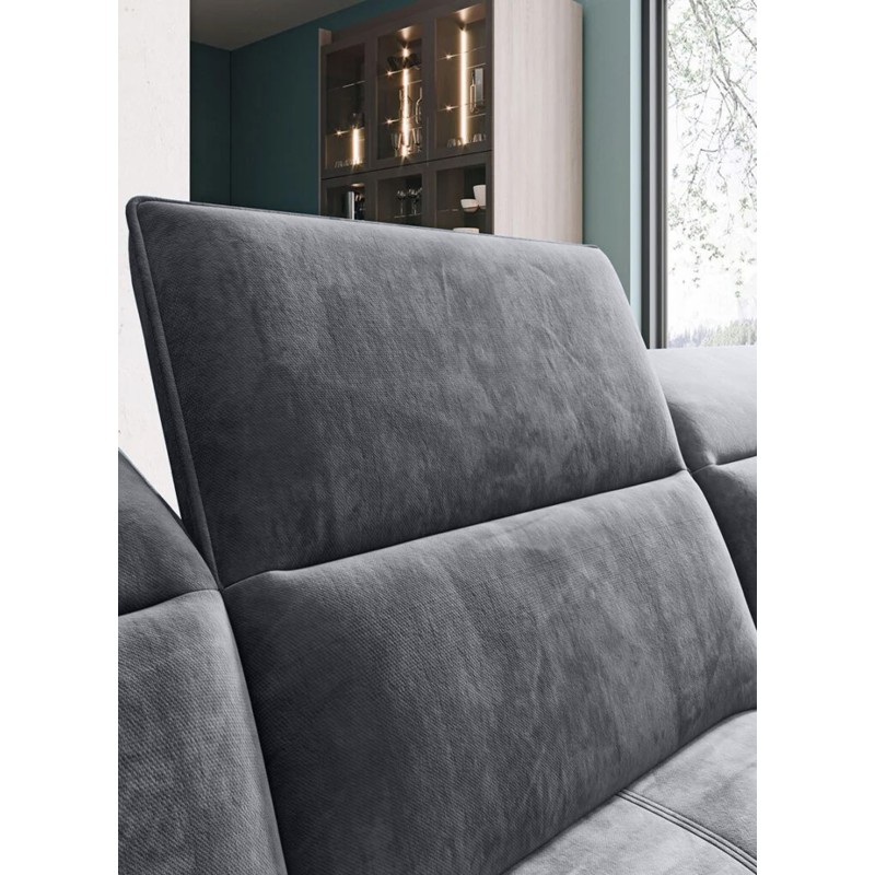 Narożnik COLOMBO XL Lewostronny z elektryczną funkcją spania pojemnikiem PALLADIUM 16 Ciemny szary