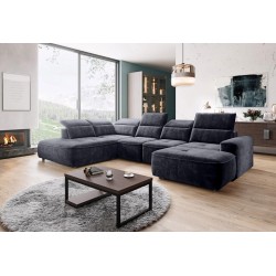 Narożnik COLOMBO XL Lewostronny z elektryczną funkcją spania pojemnikiem PALLADIUM 19 Antracytowy Narożnik COLOMBO XL Lewostronny z elektryczną funkcją spania pojemnikiem PALLADIUM 19 Antracytowy