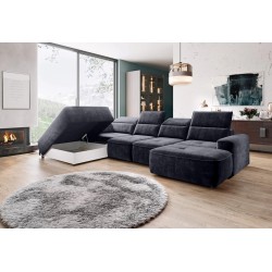 Narożnik COLOMBO XL Lewostronny z elektryczną funkcją spania pojemnikiem PALLADIUM 19 Antracytowy Narożnik COLOMBO XL Lewostronny z elektryczną funkcją spania pojemnikiem PALLADIUM 19 Antracytowy