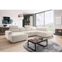 Narożnik COLOMBO XL Prawostronny z elektryczną funkcją spania pojemnikiem PALLADIUM 02 Beżowy