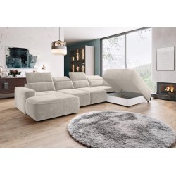 Narożnik COLOMBO XL Prawostronny z elektryczną funkcją spania pojemnikiem PALLADIUM 02 Beżowy