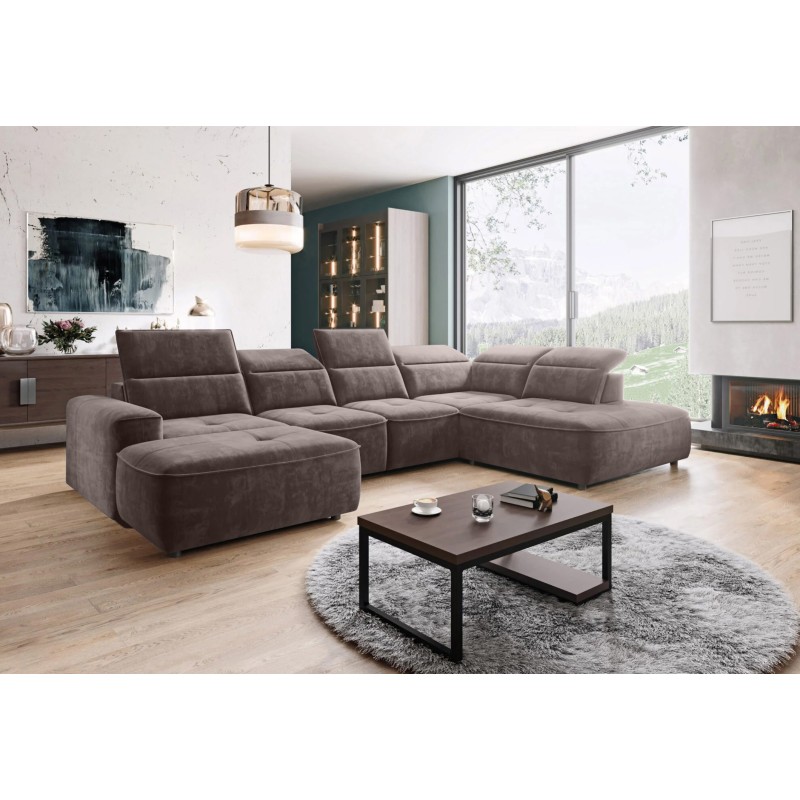 Narożnik COLOMBO XL Prawostronny z elektryczną funkcją spania pojemnikiem PALLADIUM 05 Brązowy Narożnik COLOMBO XL Prawostronny z elektryczną funkcją spania pojemnikiem PALLADIUM 05 Brązowy