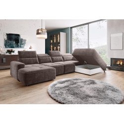 Narożnik COLOMBO XL Prawostronny z elektryczną funkcją spania pojemnikiem PALLADIUM 05 Brązowy Narożnik COLOMBO XL Prawostronny z elektryczną funkcją spania pojemnikiem PALLADIUM 05 Brązowy