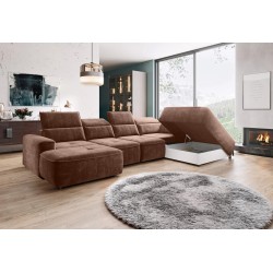 Narożnik COLOMBO XL Prawostronny z elektryczną funkcją spania pojemnikiem PALLADIUM 08 Miedziany Narożnik COLOMBO XL Prawostronny z elektryczną funkcją spania pojemnikiem PALLADIUM 08 Miedziany